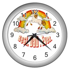 Best  Dad  Ever  Wall Clocks (silver) 