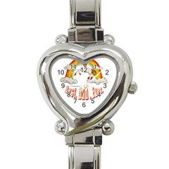 Best  Dad  Ever Heart Italian Charm Watch