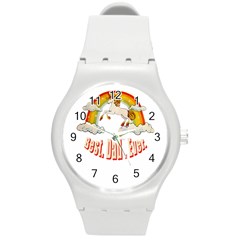 Best  Dad  Ever Round Plastic Sport Watch (m)