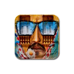 Graffiti Sunglass Art Rubber Square Coaster (4 Pack) 