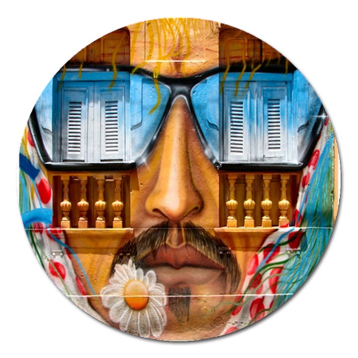 Graffiti Sunglass Art Magnet 5  (Round)