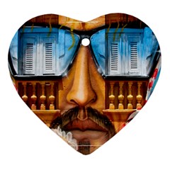 Graffiti Sunglass Art Heart Ornament (2 Sides) by TheWowFactor