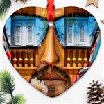 Graffiti Sunglass Art Heart Ornament (2 Sides) Front