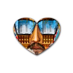 Graffiti Sunglass Art Rubber Coaster (heart) 