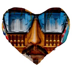 Graffiti Sunglass Art Large 19  Premium Heart Shape Cushions