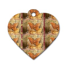 Butterflies Dog Tag Heart (two Sides)