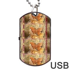 Butterflies Dog Tag Usb Flash (two Sides)  by TheWowFactor