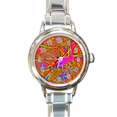 Biology 101 Abstract Round Italian Charm Watches