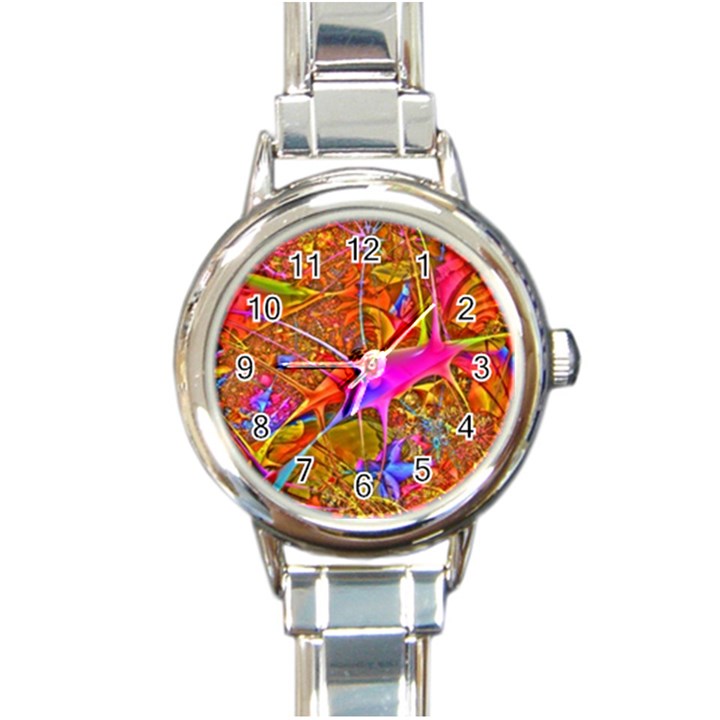 Biology 101 Abstract Round Italian Charm Watches