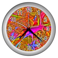 Biology 101 Abstract Wall Clocks (silver)  by TheWowFactor