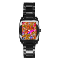 Biology 101 Abstract Stainless Steel Barrel Watch