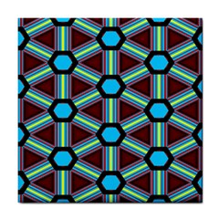 Stripes And Hexagon Pattern Tile Coaster