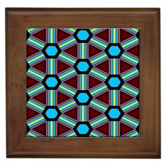 Stripes And Hexagon Pattern Framed Tile