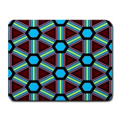 Stripes And Hexagon Pattern Small Mousepad by LalyLauraFLM