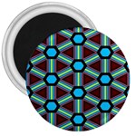 Stripes and hexagon pattern 3  Magnet Front