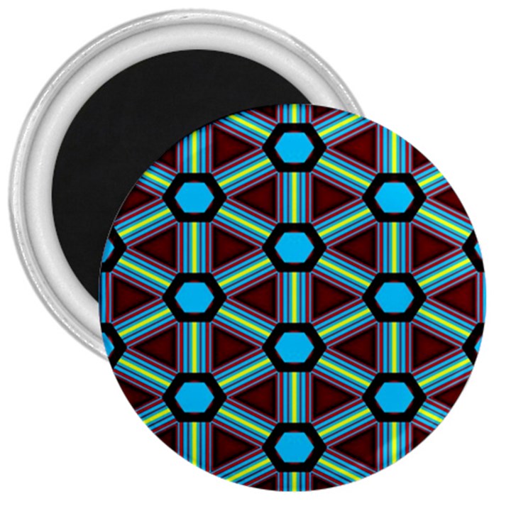 Stripes and hexagon pattern 3  Magnet