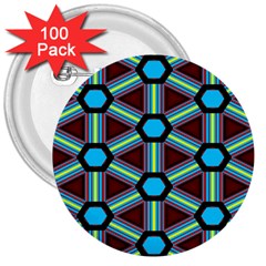 Stripes And Hexagon Pattern 3  Button (100 Pack)