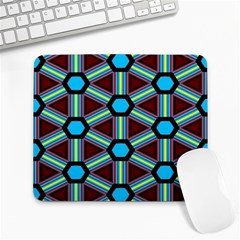 Stripes And Hexagon Pattern Large Mousepad by LalyLauraFLM