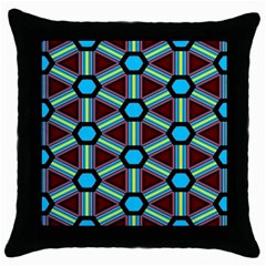 Stripes And Hexagon Pattern Throw Pillow Case (black)