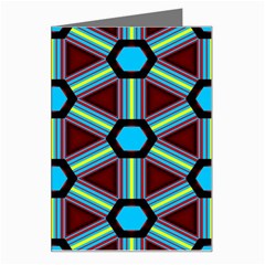 Stripes And Hexagon Pattern Greeting Card by LalyLauraFLM