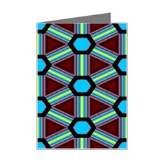 Stripes And Hexagon Pattern Mini Greeting Card