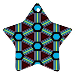 Stripes And Hexagon Pattern Star Ornament (two Sides)