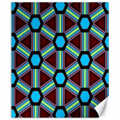 Stripes And Hexagon Pattern Canvas 8  X 10  by LalyLauraFLM