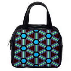 Stripes And Hexagon Pattern Classic Handbag (one Side)