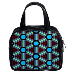 Stripes And Hexagon Pattern Classic Handbag (two Sides)