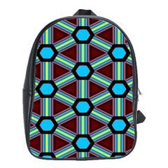 Stripes And Hexagon Pattern School Bag (large)