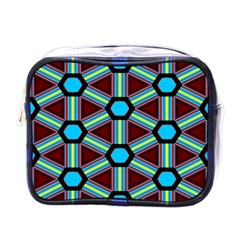 Stripes And Hexagon Pattern Mini Toiletries Bag (one Side)