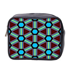 Stripes And Hexagon Pattern Mini Toiletries Bag (two Sides)