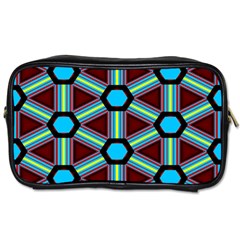 Stripes And Hexagon Pattern Toiletries Bag (one Side)