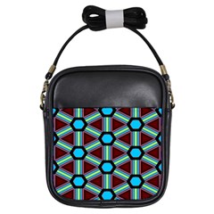 Stripes And Hexagon Pattern Girls Sling Bag