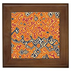 Red Blue Yellow Chaos Framed Tile by LalyLauraFLM