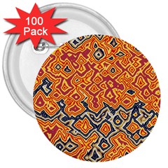 Red Blue Yellow Chaos 3  Button (100 Pack) by LalyLauraFLM