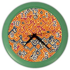 Red Blue Yellow Chaos Color Wall Clock