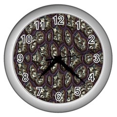 3d Plastic Shapes Wall Clock (silver)