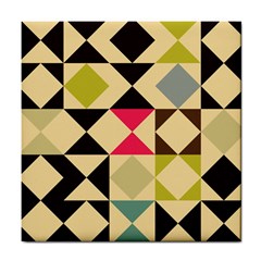 Rhombus And Triangles Pattern Tile Coaster