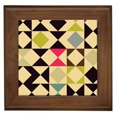 Rhombus And Triangles Pattern Framed Tile