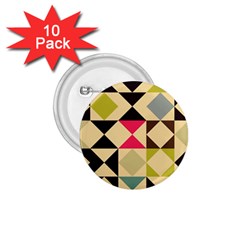 Rhombus And Triangles Pattern 1 75  Button (10 Pack) 