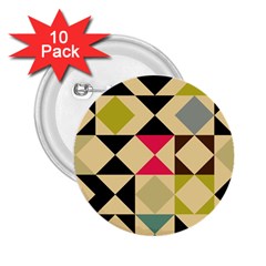 Rhombus And Triangles Pattern 2 25  Button (10 Pack)