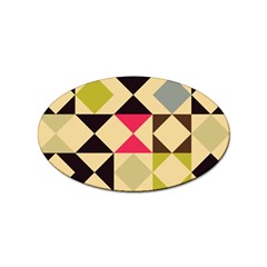 Rhombus And Triangles Pattern Sticker Oval (10 Pack) by LalyLauraFLM