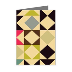 Rhombus And Triangles Pattern Mini Greeting Card by LalyLauraFLM