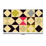 Rhombus and triangles pattern Business Card Holder Front