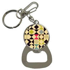 Rhombus And Triangles Pattern Bottle Opener Key Chain