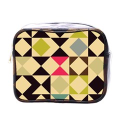 Rhombus And Triangles Pattern Mini Toiletries Bag (one Side)