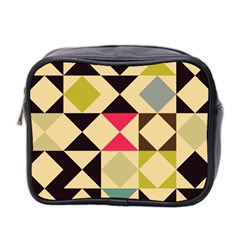 Rhombus And Triangles Pattern Mini Toiletries Bag (two Sides)