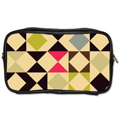 Rhombus And Triangles Pattern Toiletries Bag (two Sides)