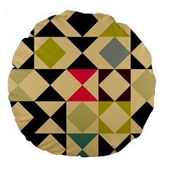 Rhombus And Triangles Pattern Large 18  Premium Round Cushion 